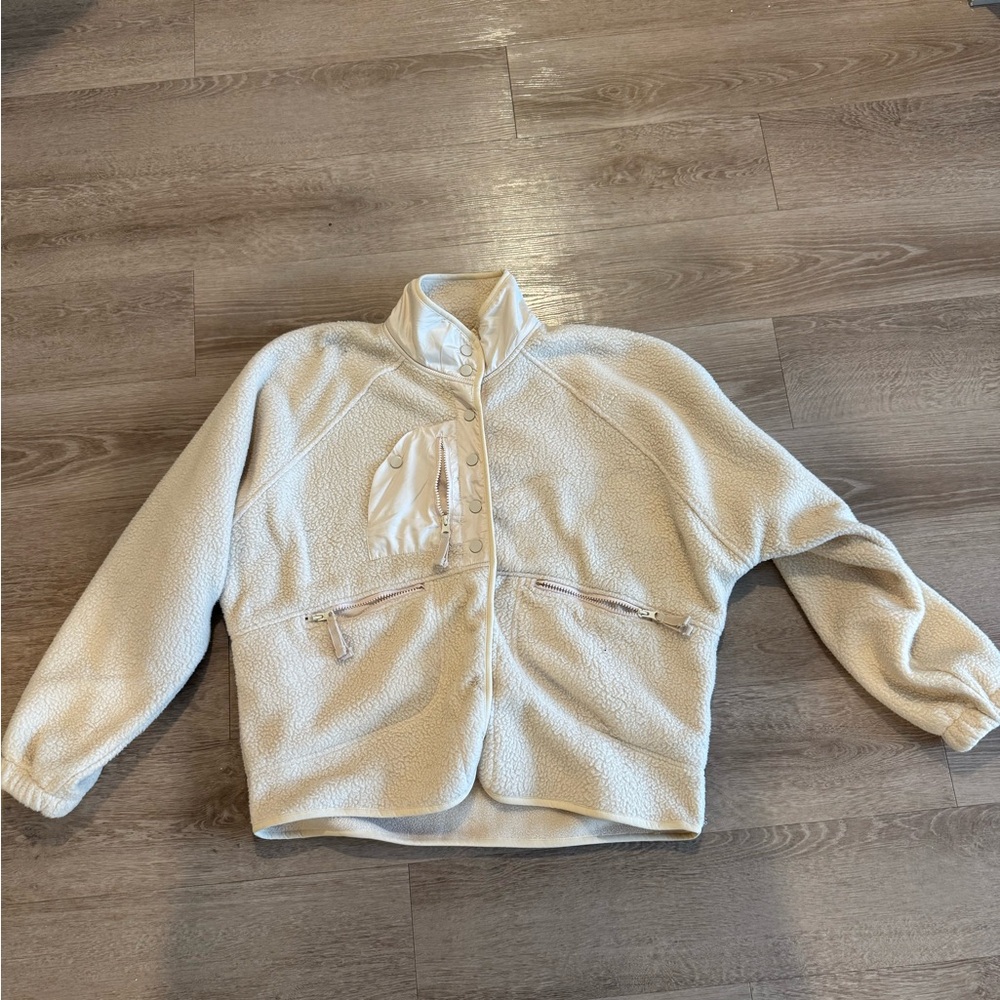 Cream Sherpa Fleece Jacket